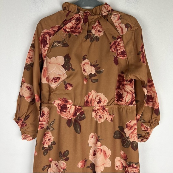 Joyfolie Prairie Cottagecore Cowgirl Ruffle Maxi Ashley Dress Ochre Floral 4 - Picture 7 of 13